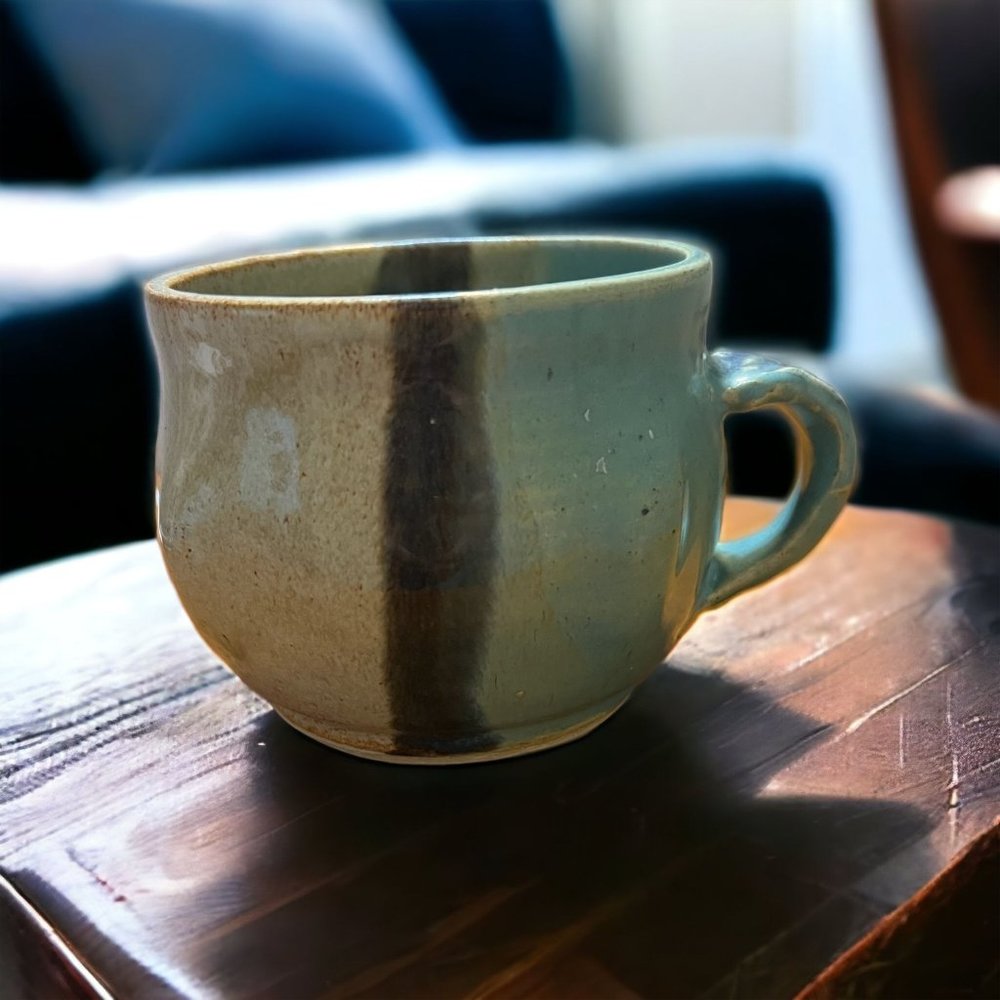 Handmade Studio Art Pottery Coffee Mug Cup Drip Glaze Signed NWOT